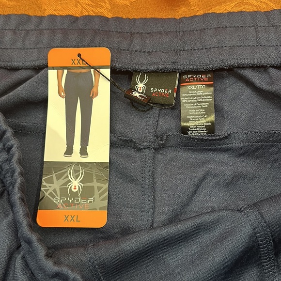 Men’s spyder active jogger, three pockets drawstring size XXL navy blue NWT - Picture 3 of 7